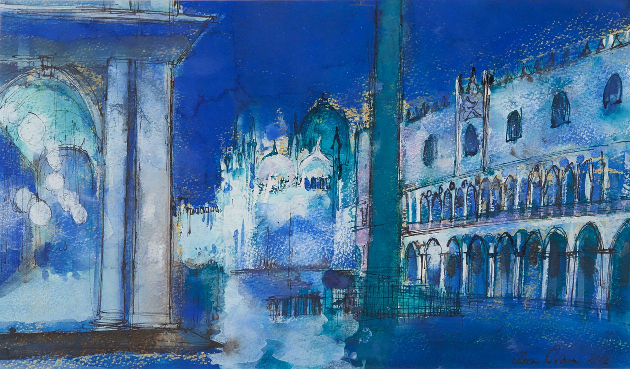 Venedig (bläck och akvarell) av Ann Oram