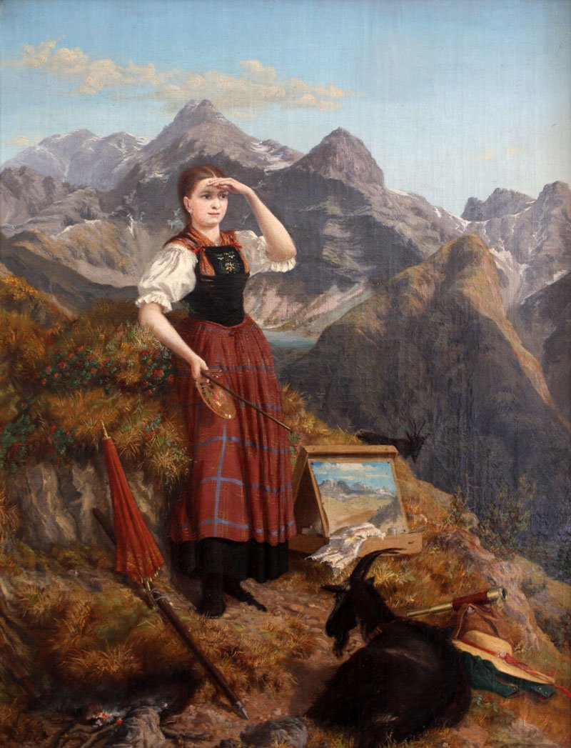  Selbstbildnis in Lechtaler Tracht  av Anna Stainer Knittel