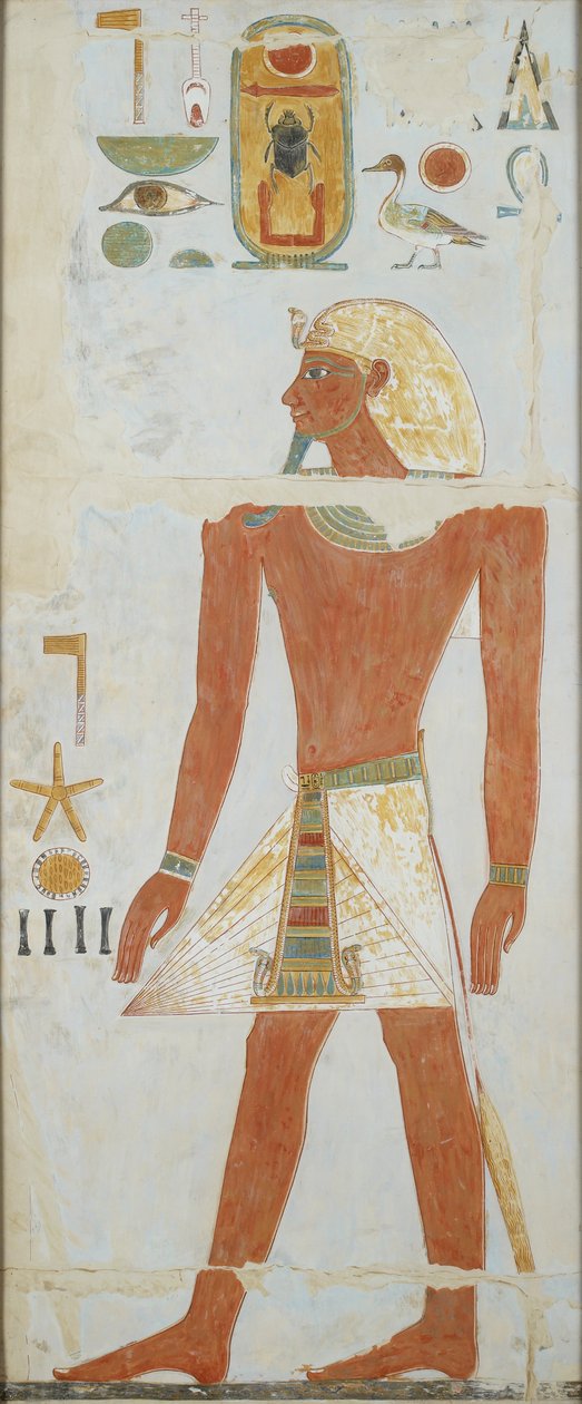 Kopia av väggmålning, Deir el Bahri stora tempel, Anubis kapell, 1900-talet av Anna