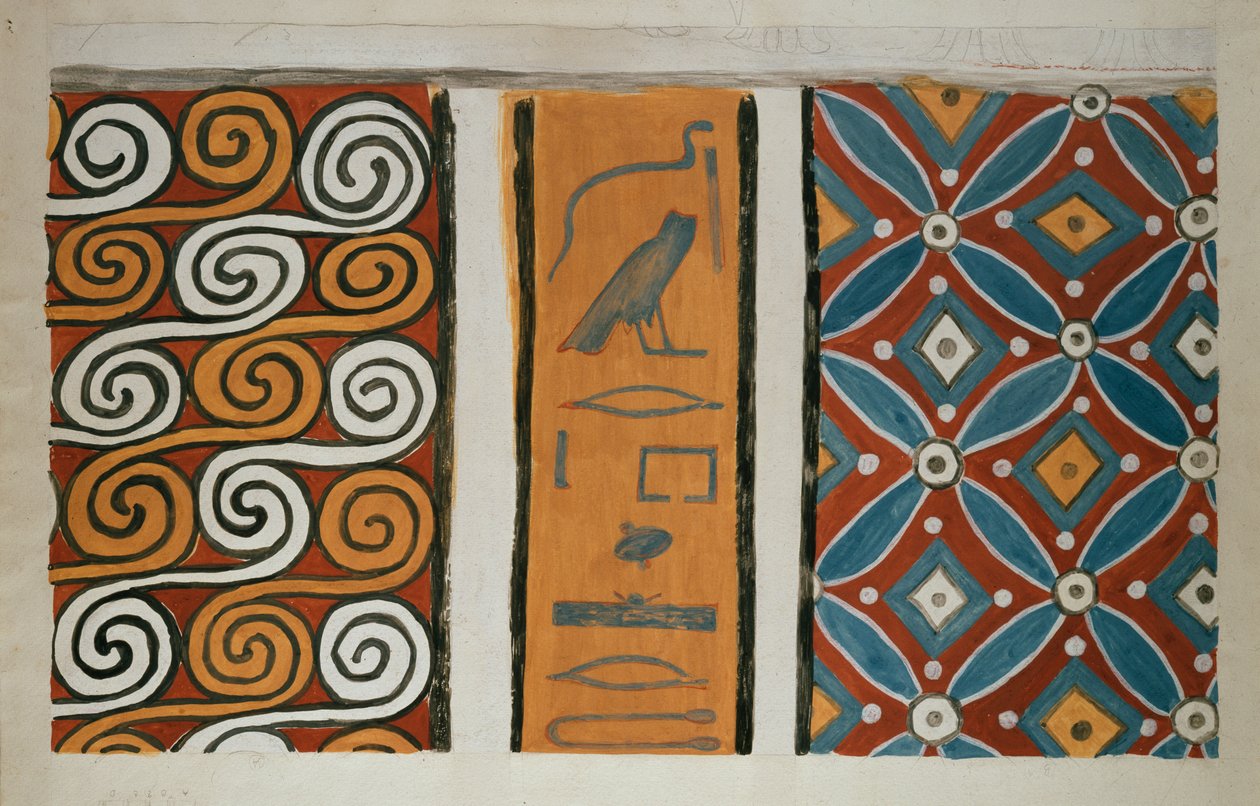 Kopia av väggmålning från privat grav 82 av Amenemhet, Thebe I, 1, 163-167, 1900-talet av Anna