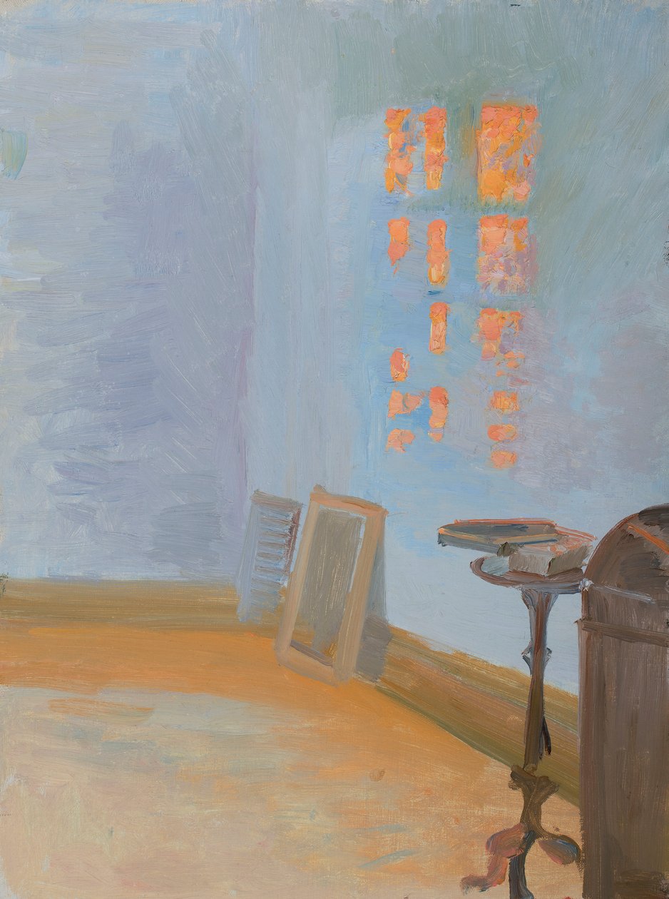 Kvällssol i konstnärens arbetsrum på Markvej. av Anna Ancher