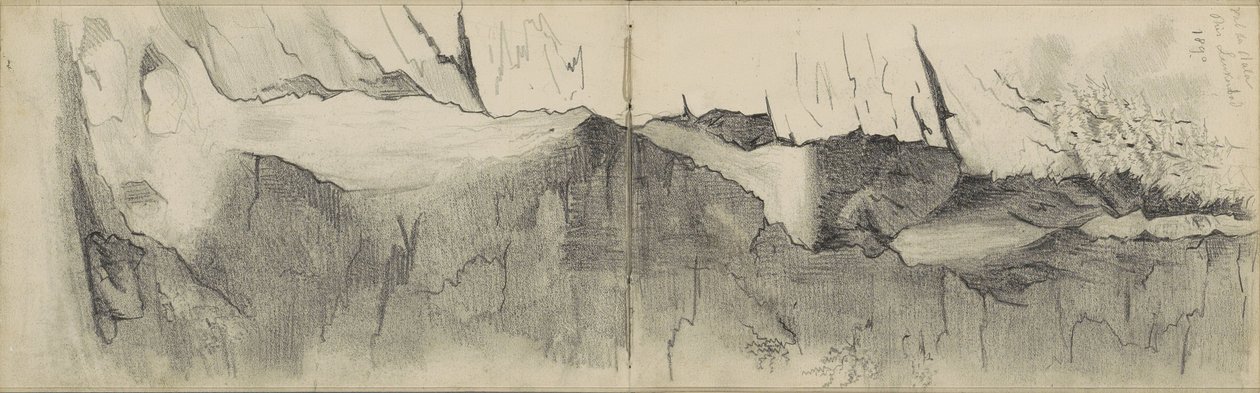 Vattenfall i Daladalen nära Leukerbad av Anna Catharina Maria van Eeghen (possibly)
