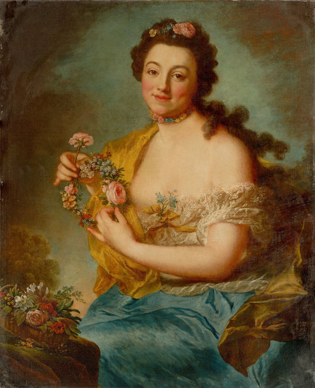 Självporträtt som Flora, ca. 1766. av Anna Dorothea Therbusch Lisiewska