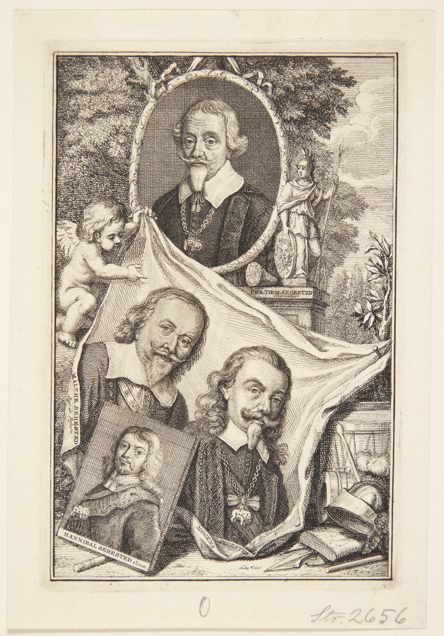 Gruppfoto av medlemmar av familjen Sehested av Anna Folkema