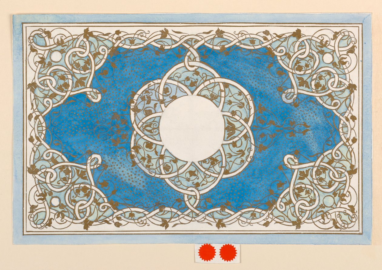 Teckning, design för ett lådomslag, omkring 1894 av Anna M. de Pool