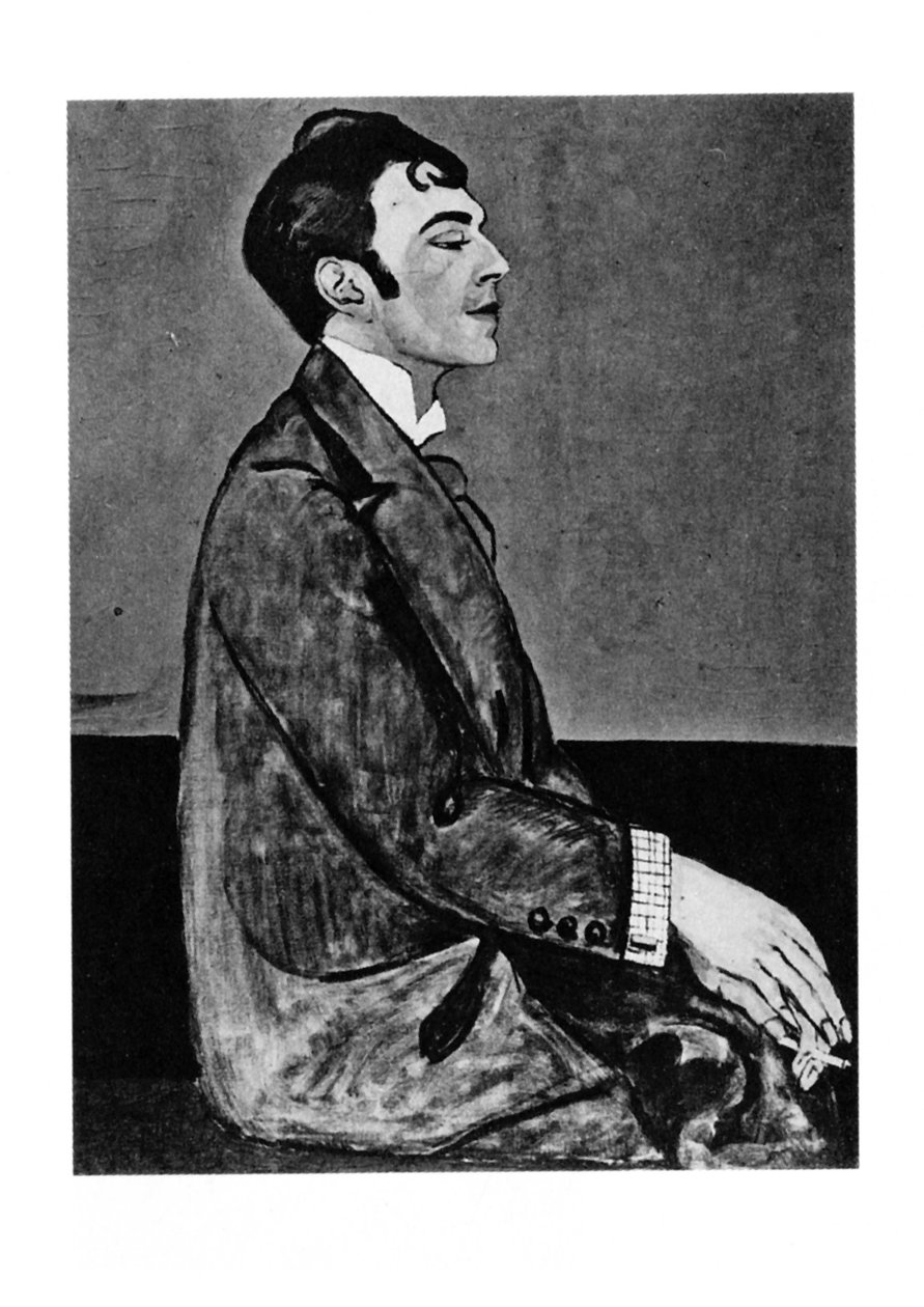 Porträtt av poeten Osip Mandelstam 1891-1938 av Anna Mikhaylovna Zelmanova Tchudovskaya