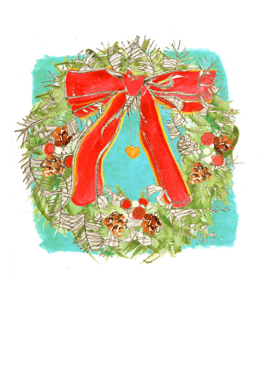 Julkrans (blandade media) av Anna Platts