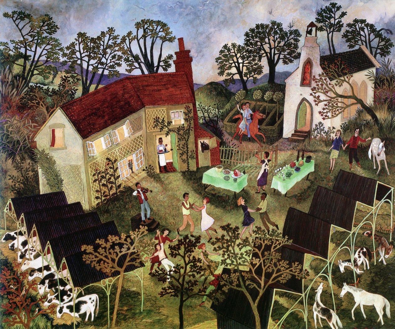 Barn Dance, 2001 (akryl) av Anna Pugh