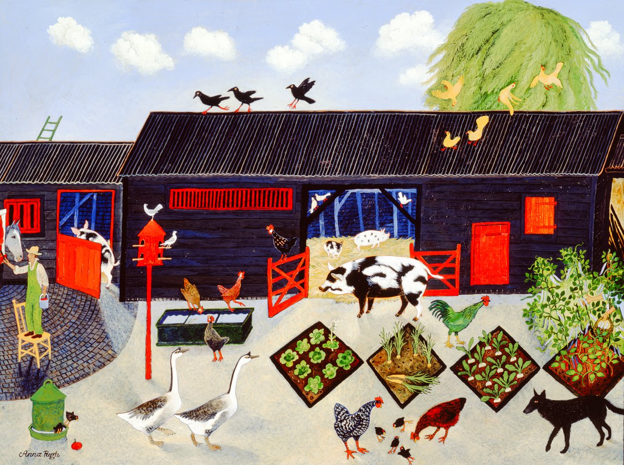 Bönplockning, 2004 (akryl) av Anna Pugh