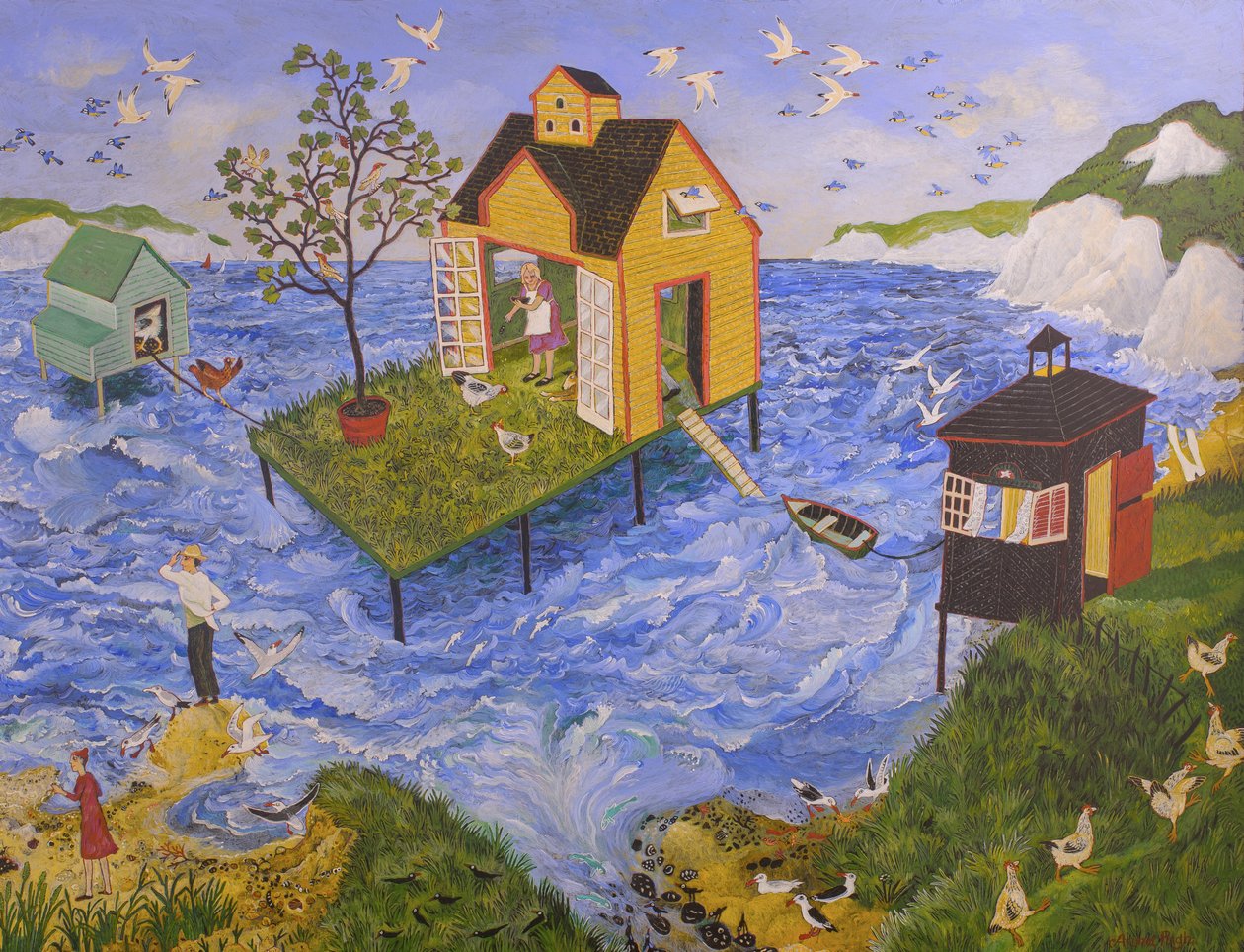 Bluebirds Over, 2015 (akryl) av Anna Pugh