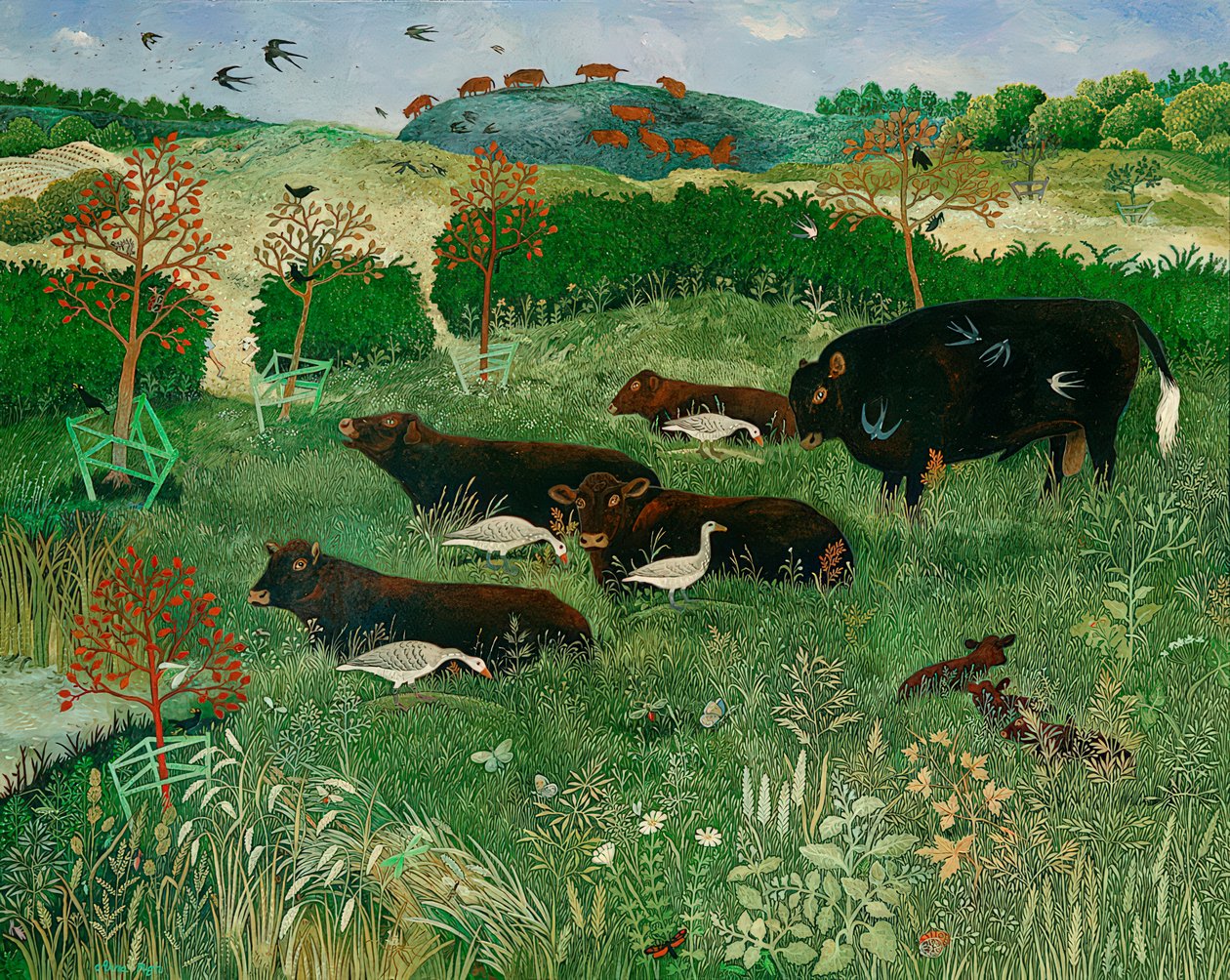 Buggar gör Pilates, 2011 (akryl) av Anna Pugh