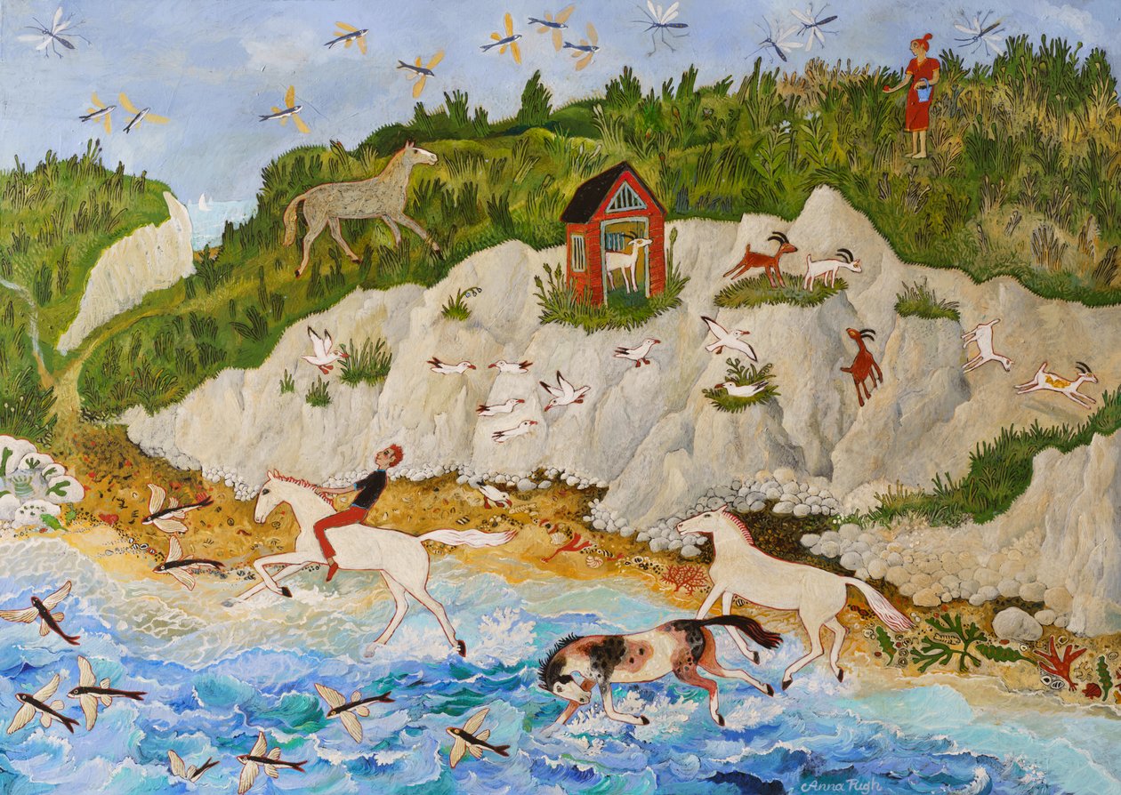 Flygande fisk, 2020 (akryl) av Anna Pugh