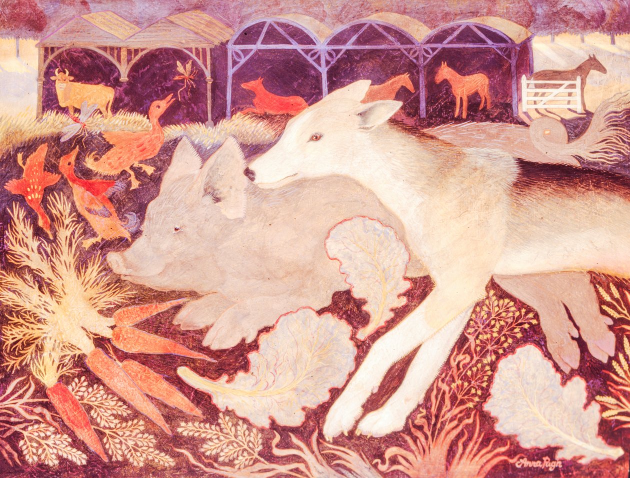 Jenny Looking in a pigs ear, 2013 (akryl) av Anna Pugh