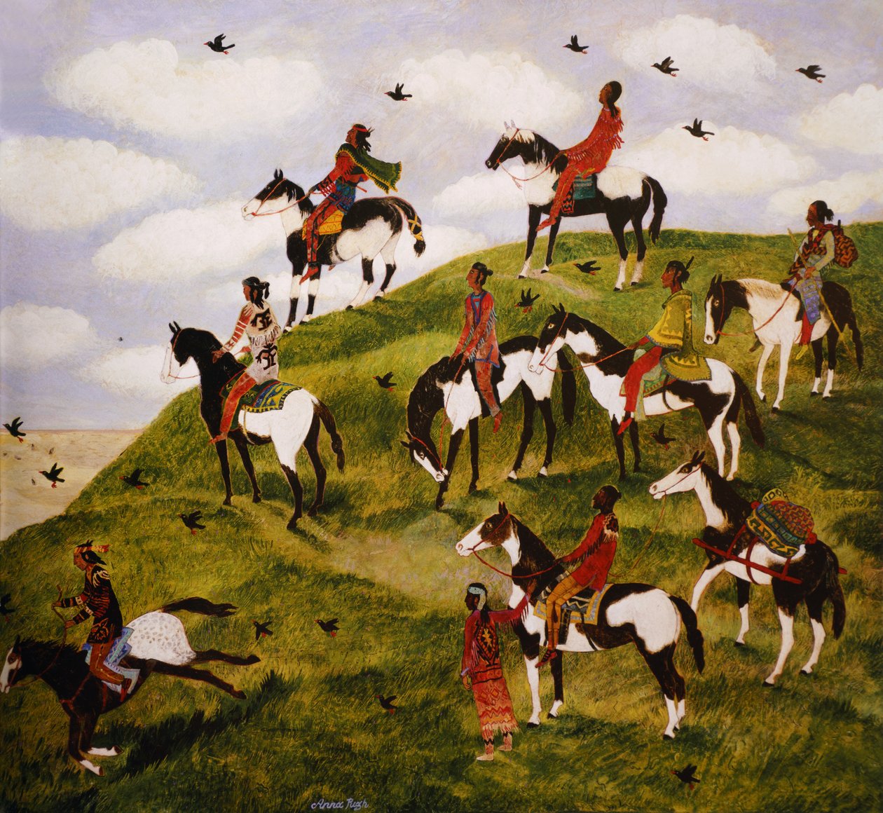 Nomader, 2001 (akryl) av Anna Pugh