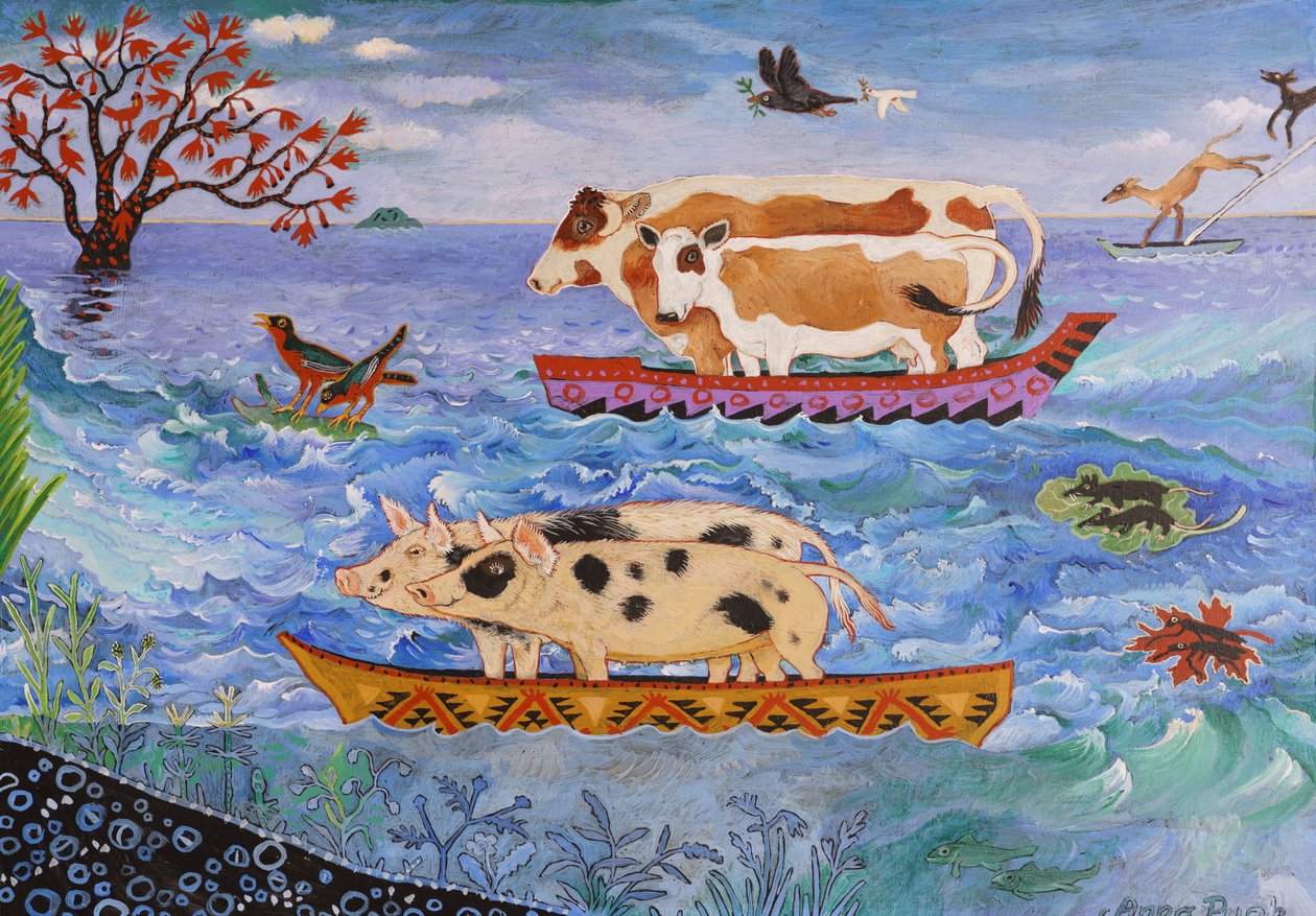 Off the Ark, 2018 (akryl) av Anna Pugh