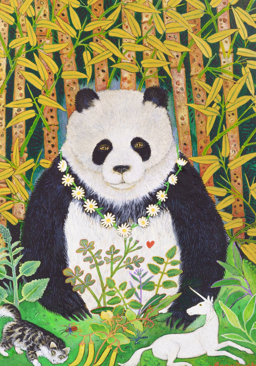 Panda och vänner, 2021 (målning) av Anna Pugh