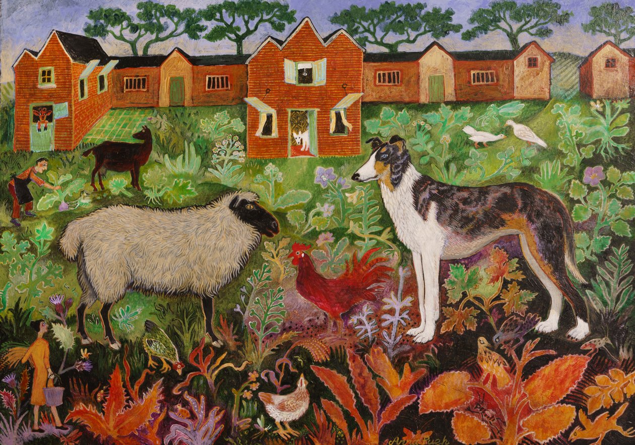 Red Rooster, 2019 (akryl) av Anna Pugh