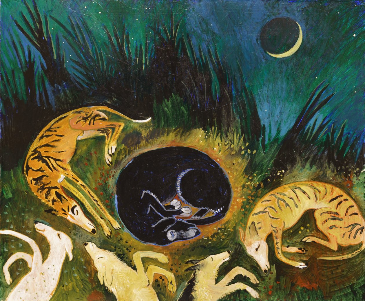 Sleeping Dogs, 2017 (akryl) av Anna Pugh