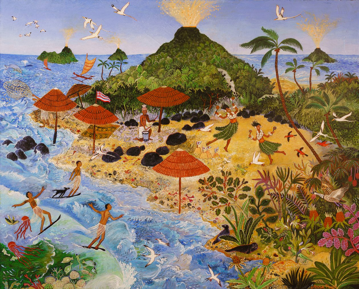 Sleeping Dogs, 2017 (akryl) av Anna Pugh