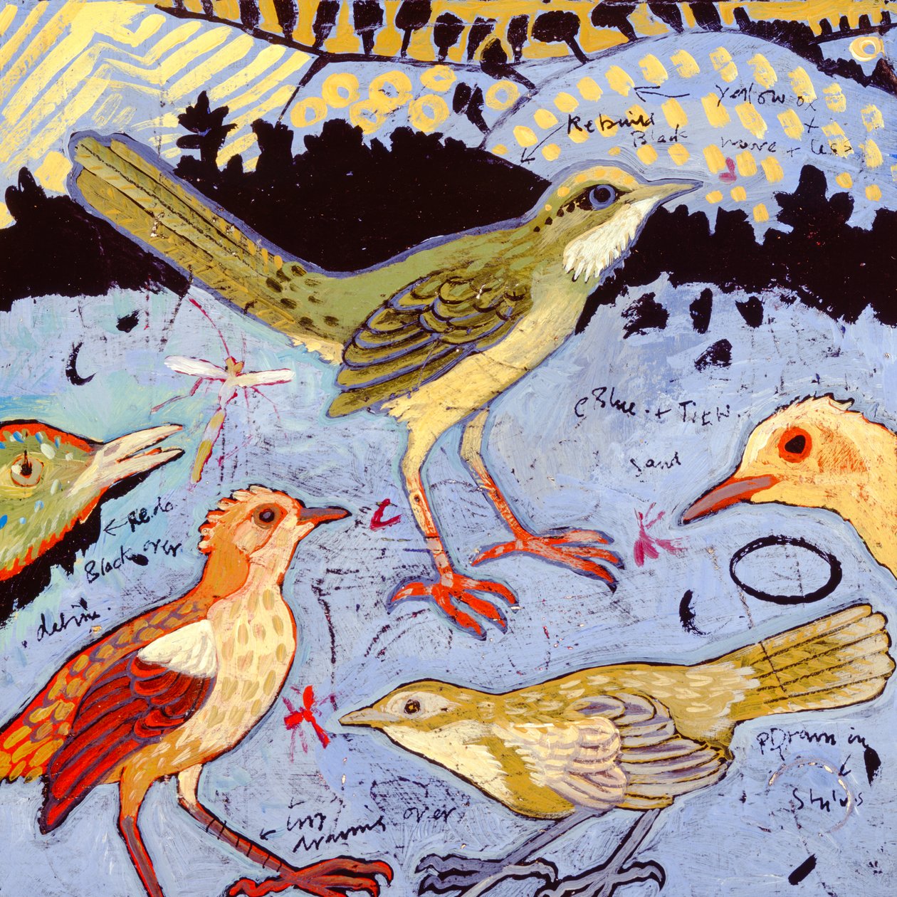 Små fåglar, 2006 (akryl) av Anna Pugh