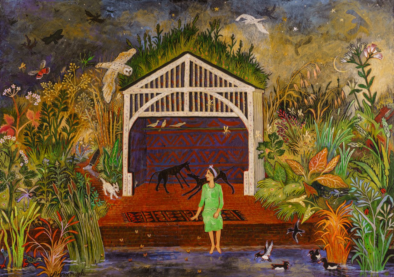 Tewit to Woo, 2018 (akryl) av Anna Pugh