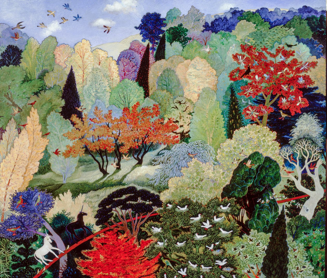 Det häckande trädet, 2007 (akryl) av Anna Pugh