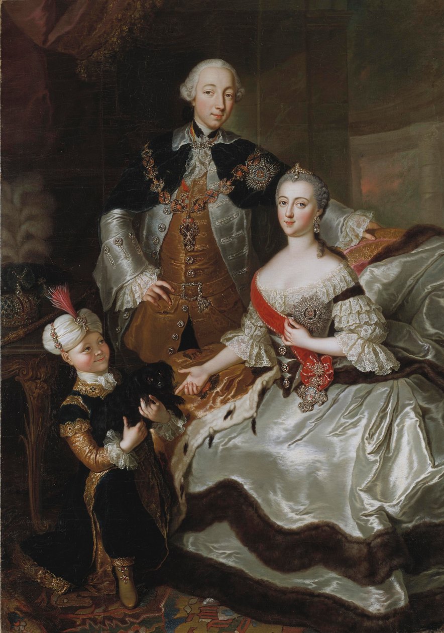 Peter III och Katarina II av Ryssland med deras son Paul, c.1756 av Anna Rosina Lisiewska