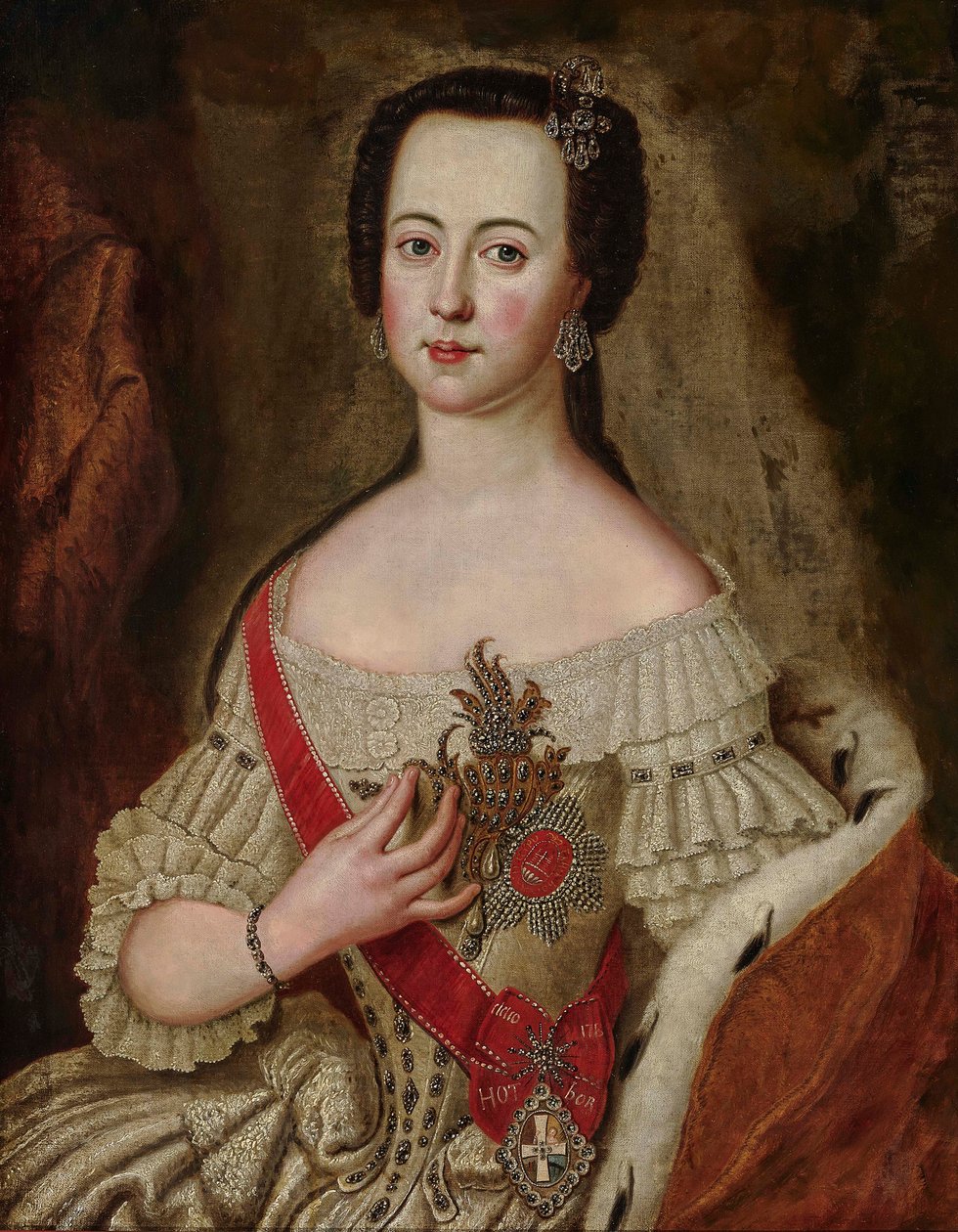 Porträtt av kejsarinnan Katarina II 1729-1796. av Anna Rosina Lisiewska