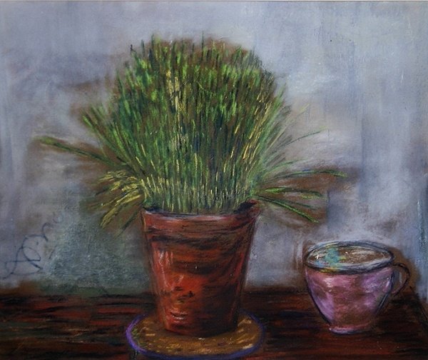 Catmint (pastell på papper) av Anna de Noailles