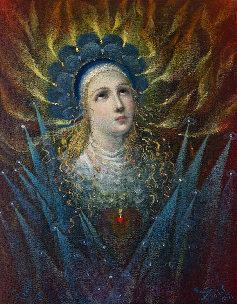 Allegory of Prayer - Joan of Arc, 2018 (olja på belgiskt linne) av Annael Anelia Pavlova