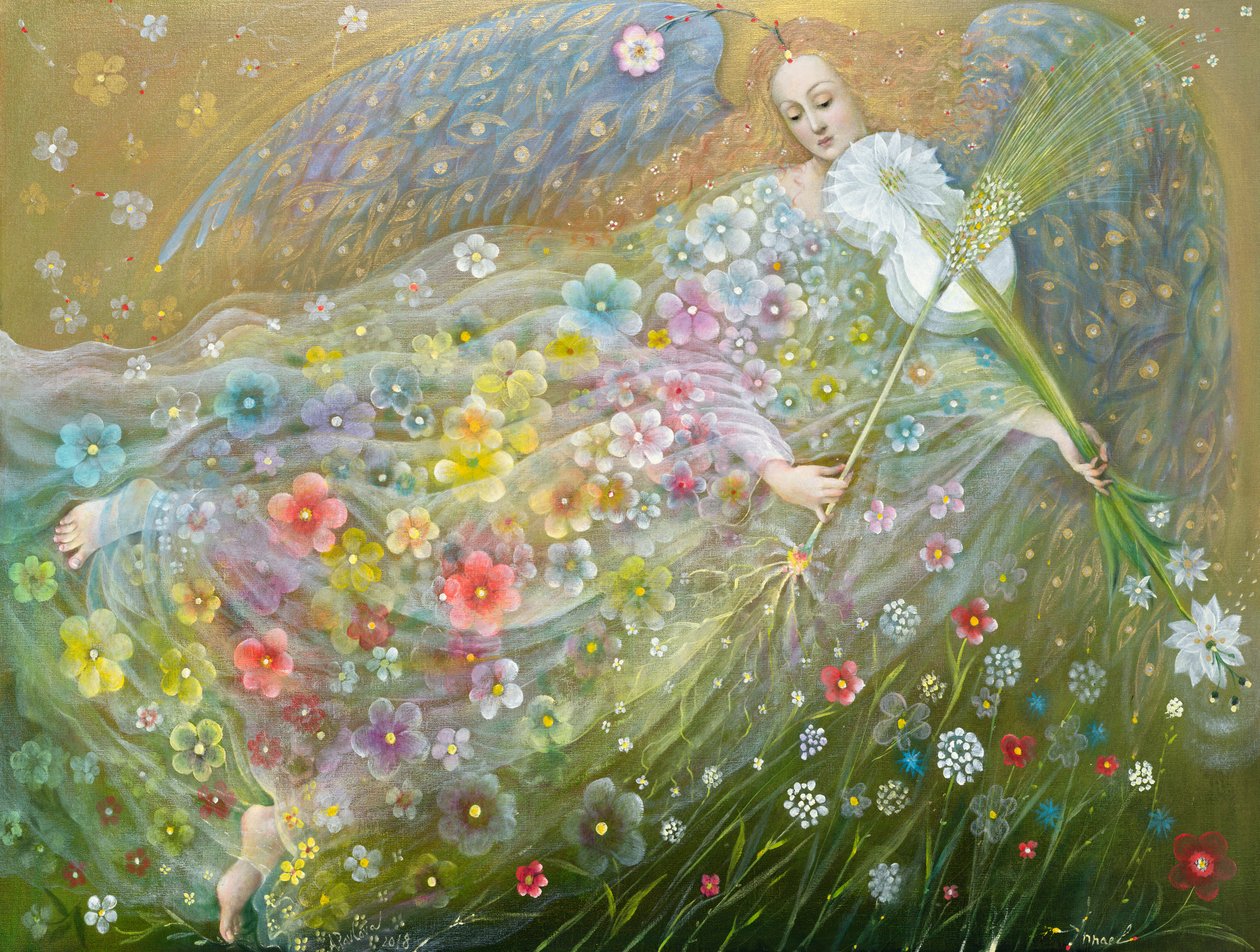 Angel of the Wheat, 2018 (olja på belgiskt linne) av Annael Anelia Pavlova