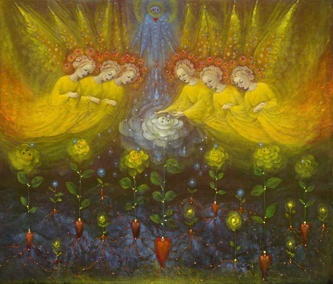 Heavenly Garden, 2020 (olja på belgiskt linne) av Annael Anelia Pavlova