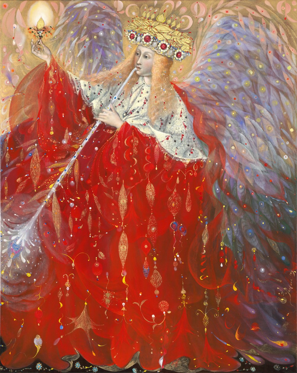 The Angel of Life, 2009 (olja och bladguld på belgiskt linne) av Annael Anelia Pavlova