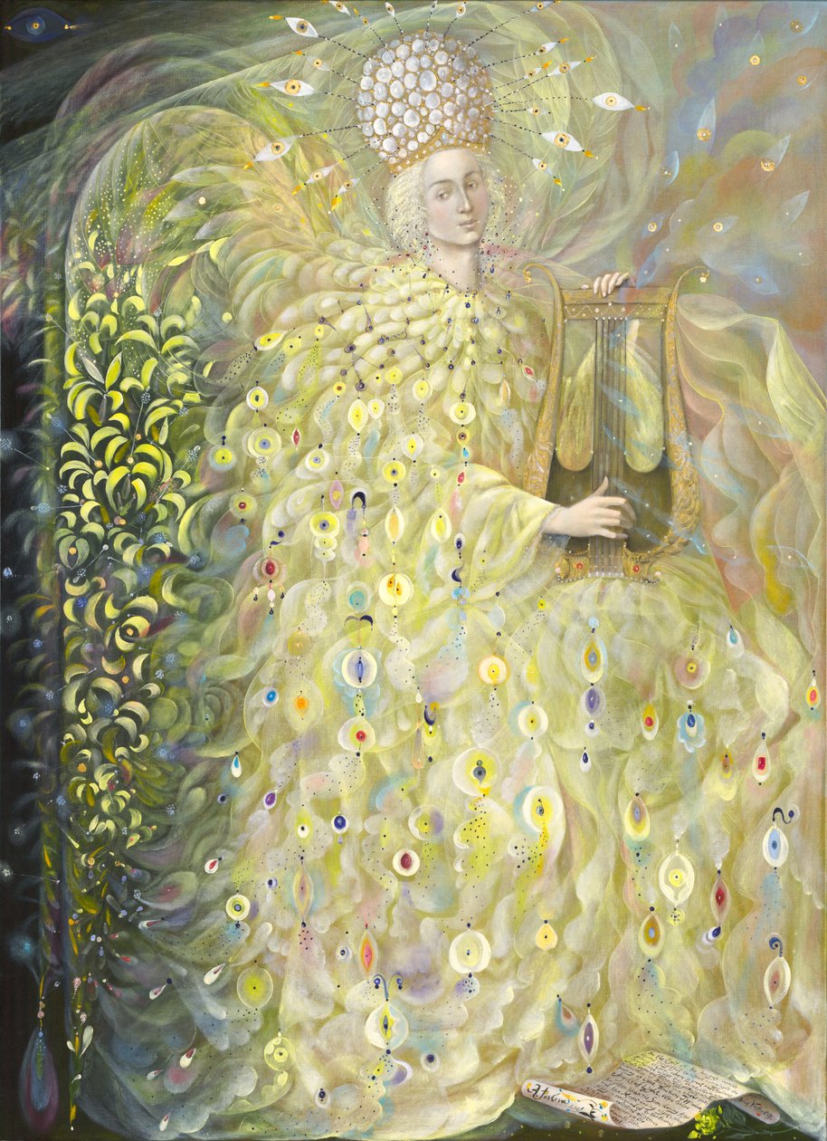 The Angel of Wisdom, 2009 (olja och bladguld på belgiskt linne) av Annael Anelia Pavlova