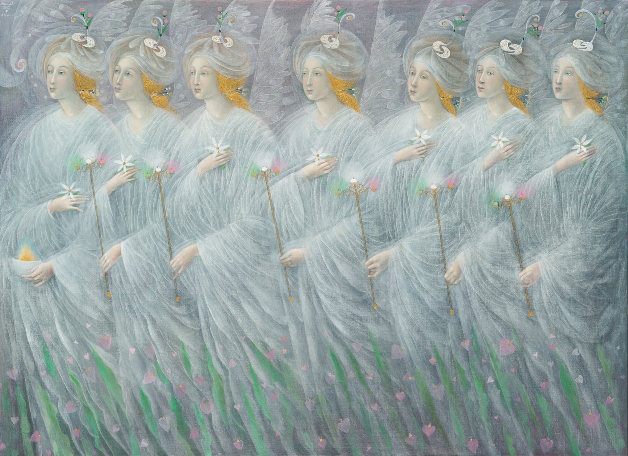 The Revelations of Spring (diptyk), höger panel, 2012 (olja på belgiskt linne) av Annael Anelia Pavlova