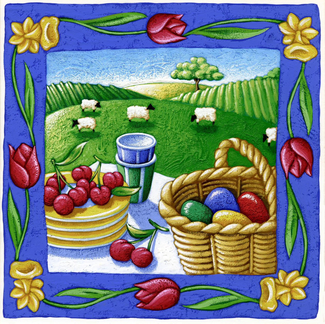 Fyra årstider, vår, 2015 (gouache) av Annalisa Morrocco