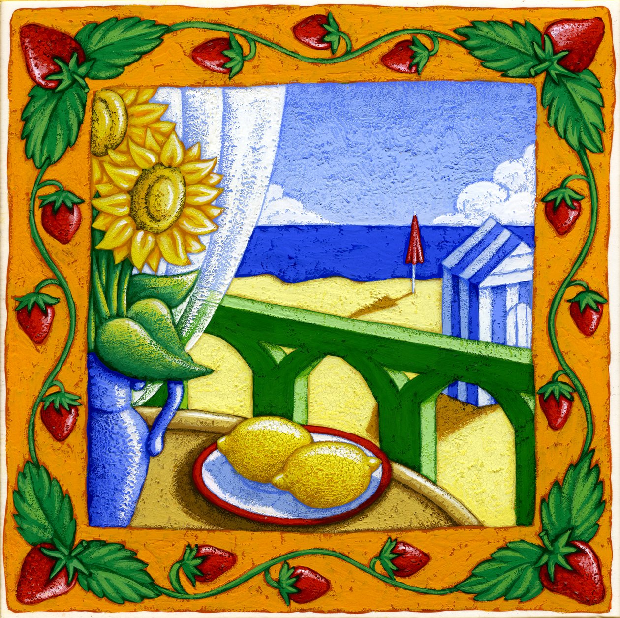 Fyra årstider, sommar, 2015 (gouache) av Annalisa Morrocco