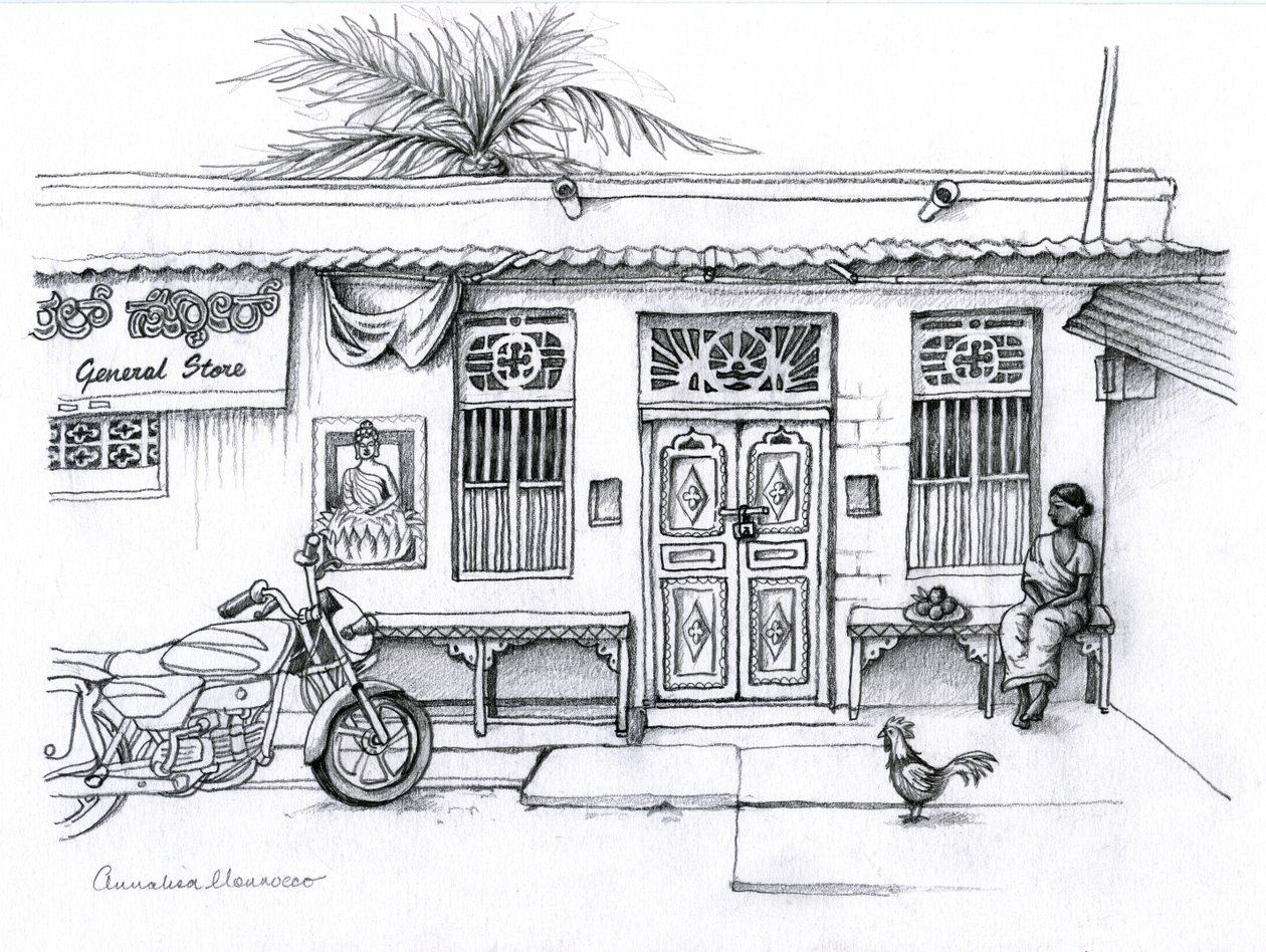 General store, 2019 (grafitpenna) av Annalisa Morrocco
