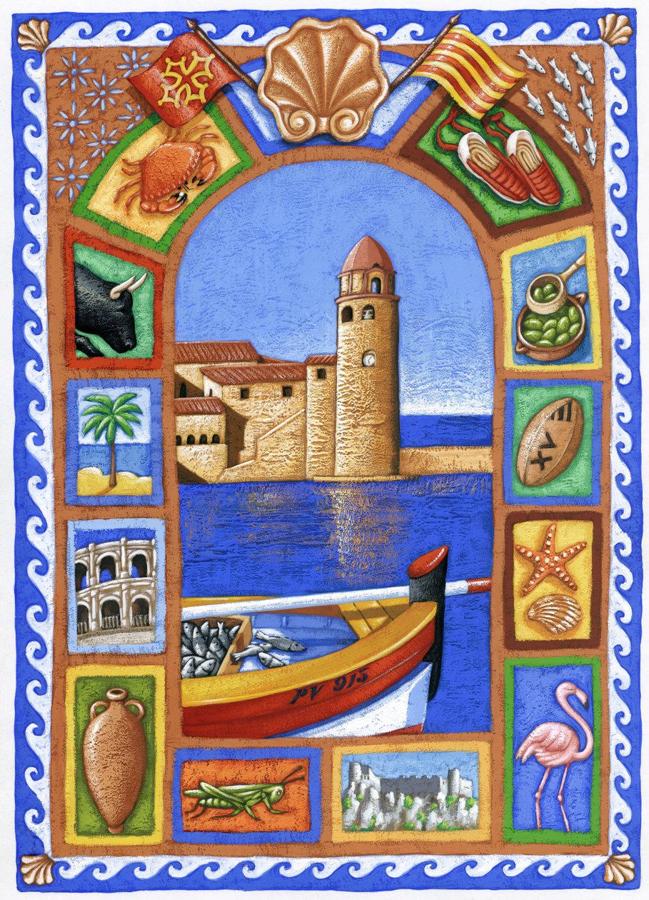 Languedoc, 2015 (gouache) av Annalisa Morrocco