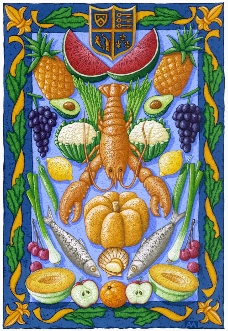 Kunglig bankett, 2011 (gouache) av Annalisa Morrocco