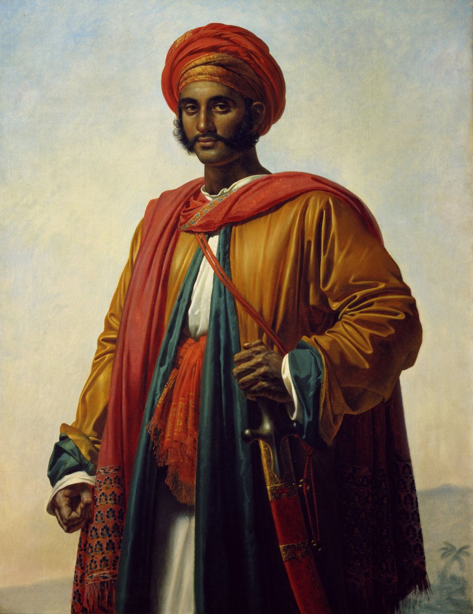 Porträtt av en indian av Anne Louis Girodet de Roucy Trioson