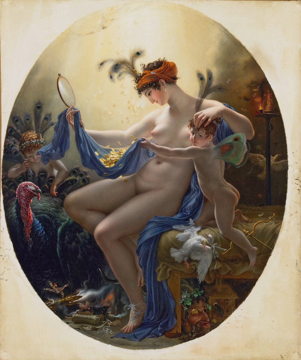 Porträtt av Mlle. Lange som Danae, 1799 av Anne Louis Girodet de Roucy Trioson