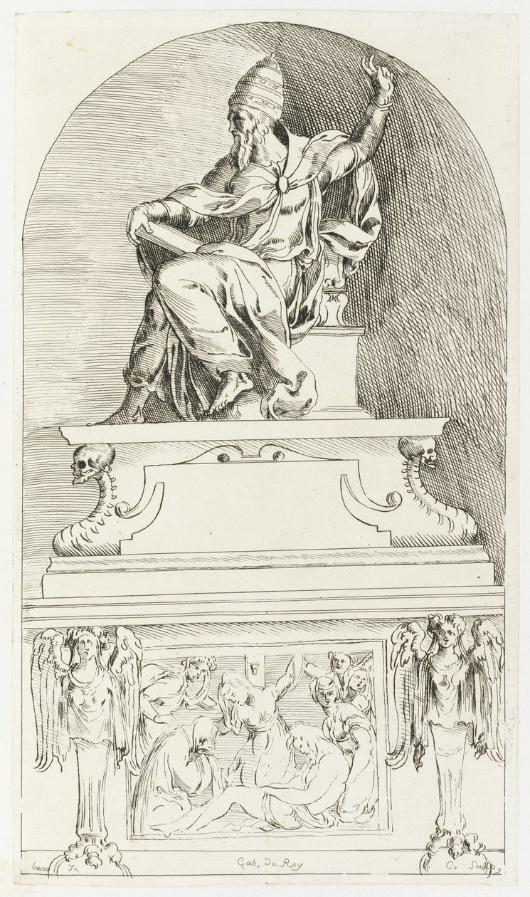 Studie för påven Clemens VII:s grav, efter Baccio (Bartolommeo) Bandinelli (tryck) av Anne Claude Philippe de Caylus