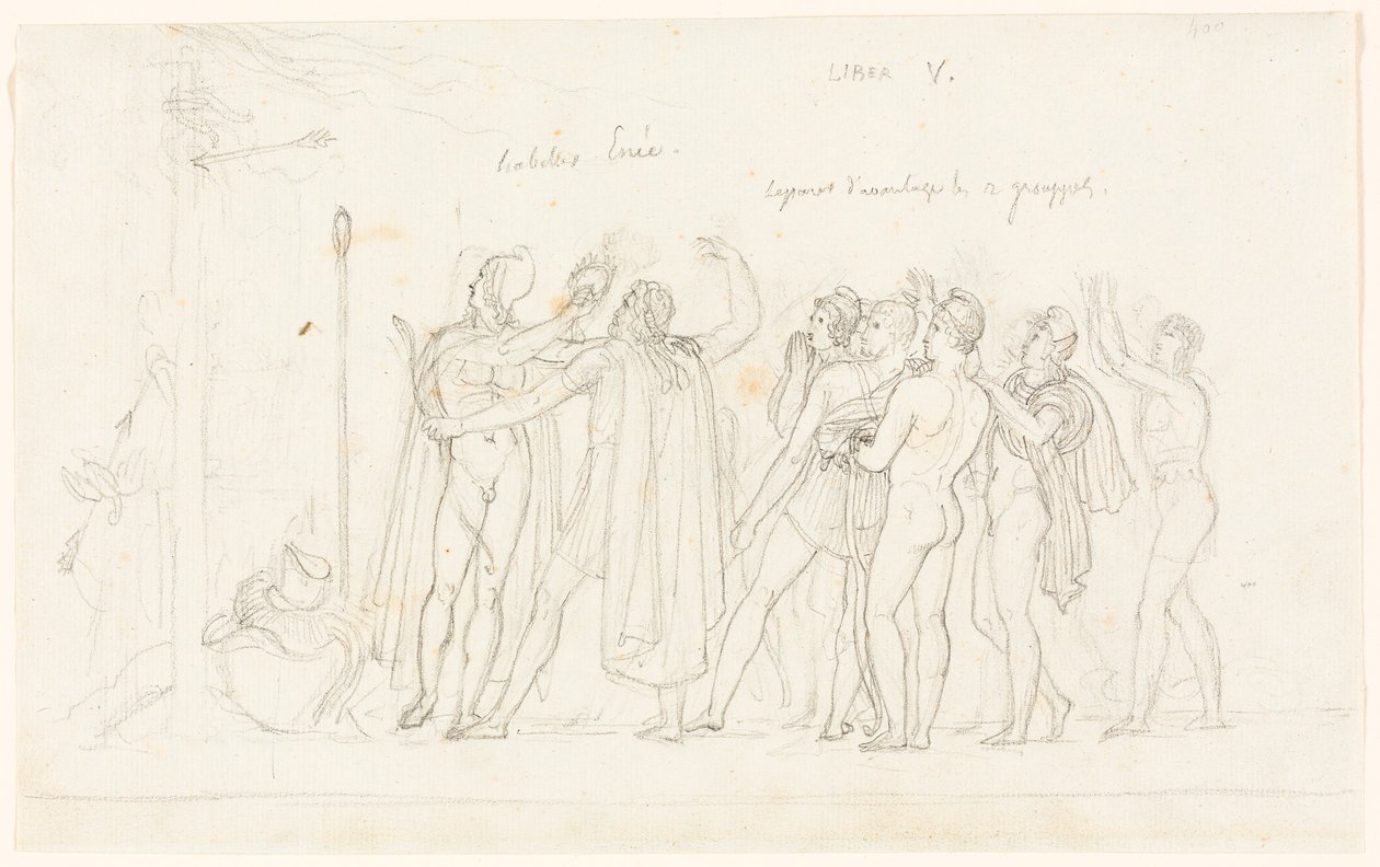 Bågskyttematchen, från Aeneiden, bok V av Anne-Louis Girodet de Roucy-Trioson