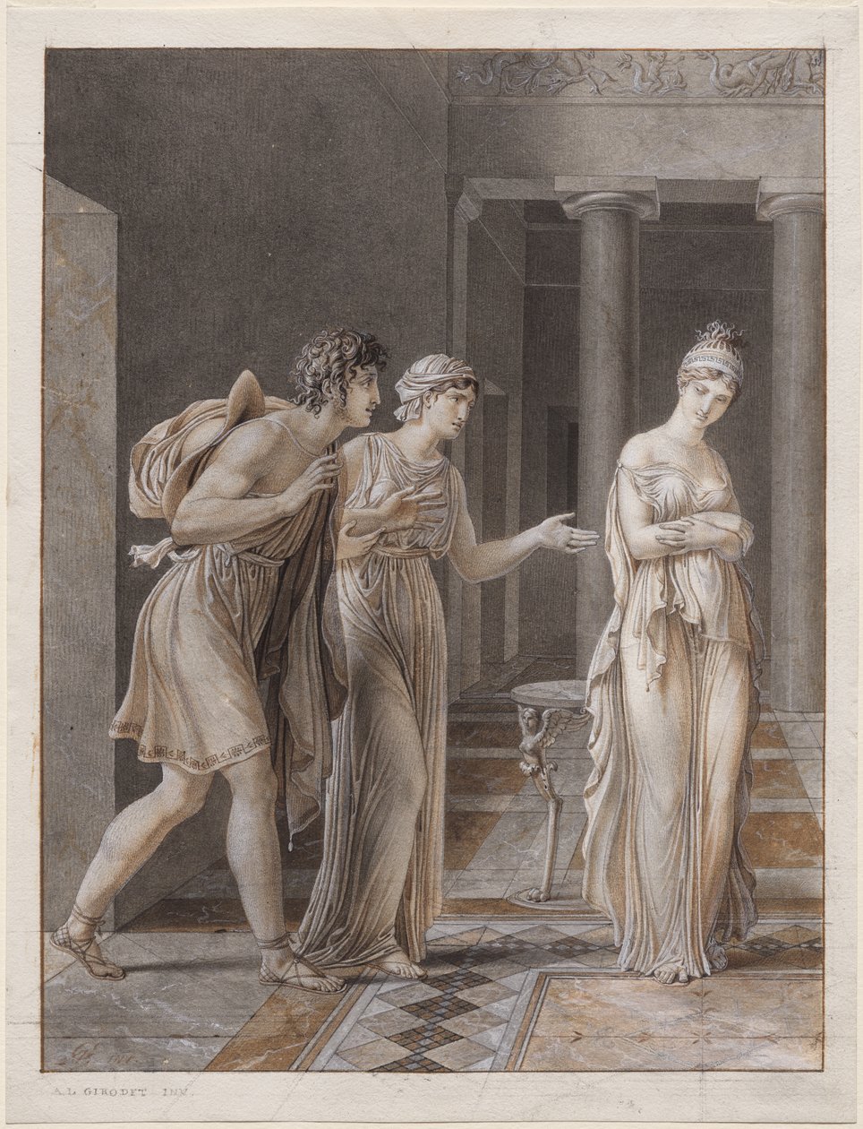 Mötet mellan Orestes och Hermione av Anne-Louis Girodet de Roucy-Trioson