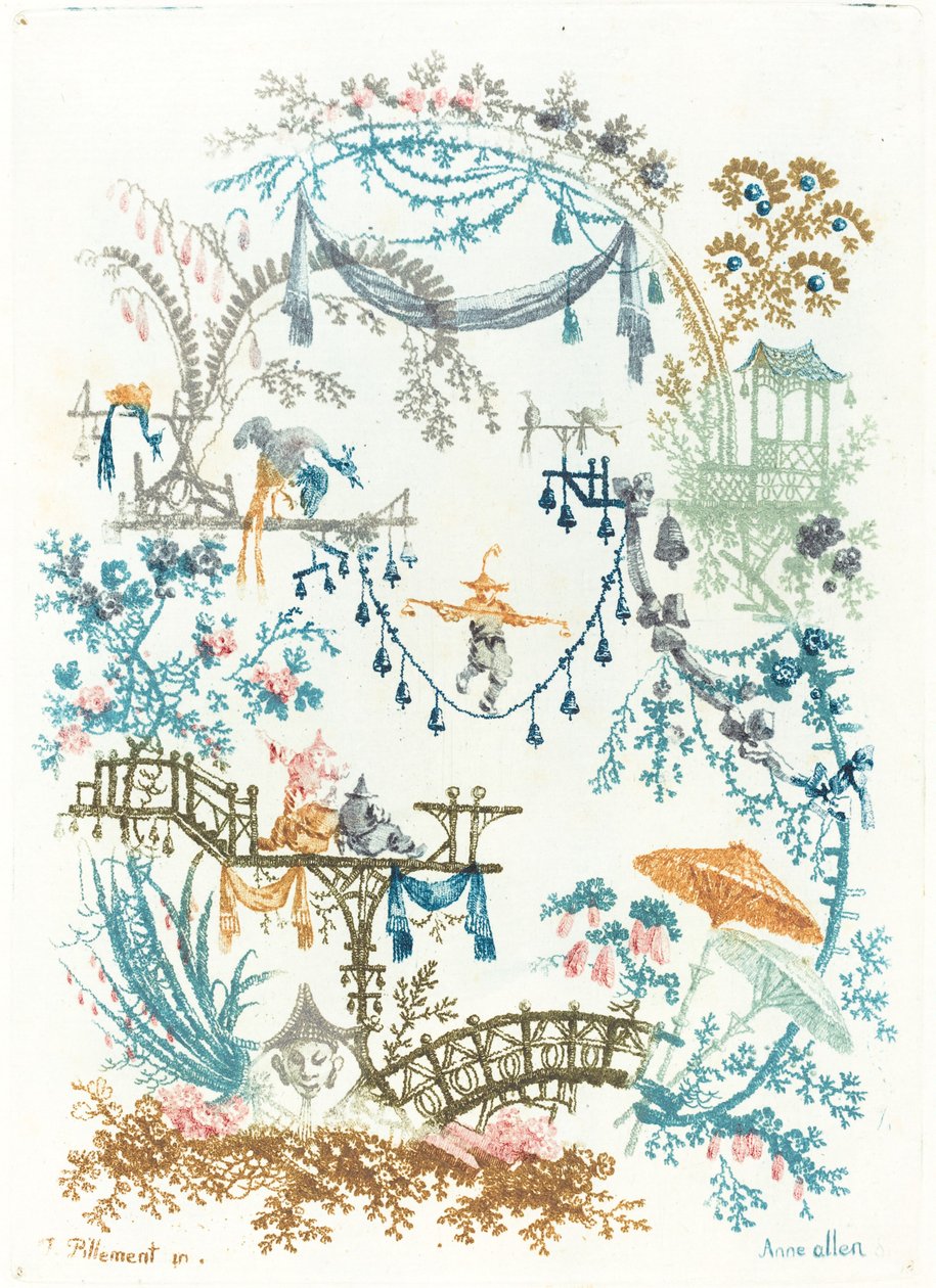 Arabesque med en tightrope Walker av Anne Allen after Jean Baptiste Pillement