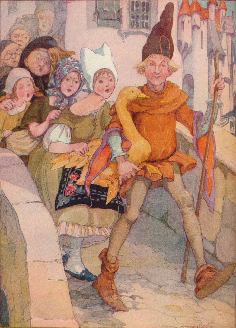 Dummling och hans guldgås, 1937 av Anne Anderson