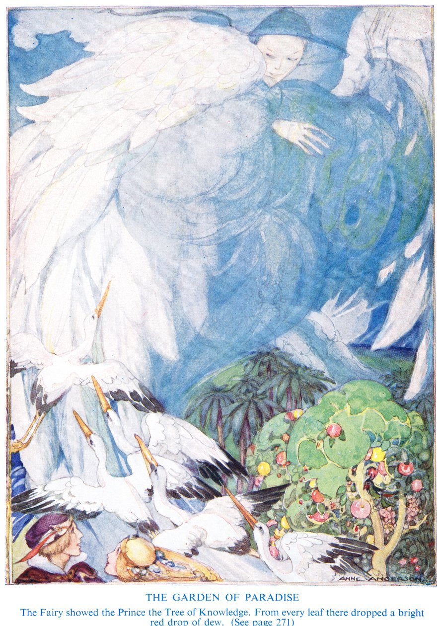 Illustration från "The Garden of Paradise" av Hans Christian Andersen av Anne Anderson