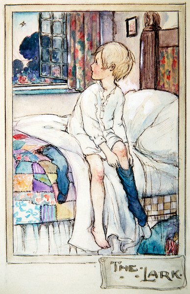 Lärkan, ca 1916 (penna och bläck med akvarell och penna på papper) av Anne Anderson