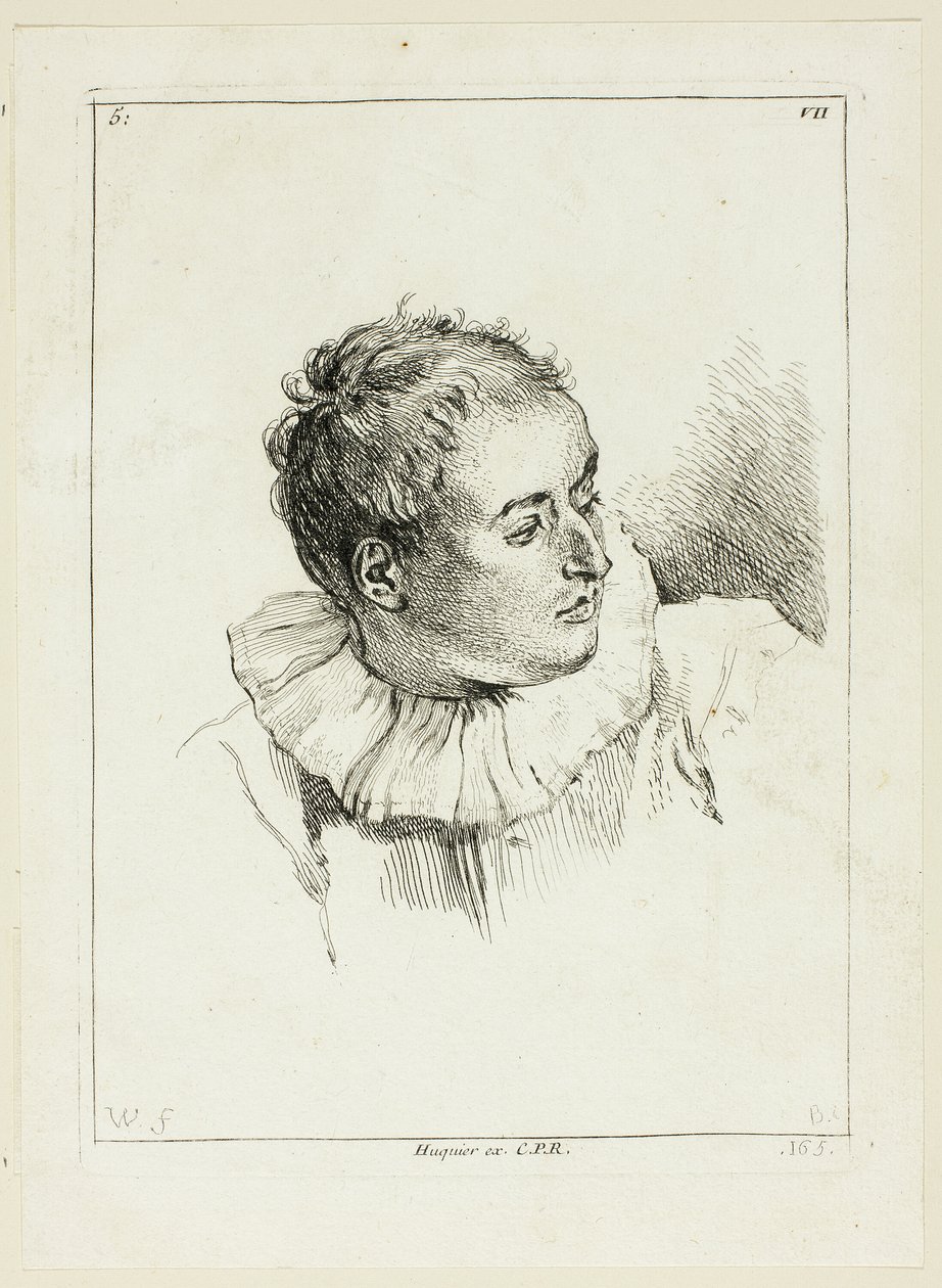 Människohuvud (vridet åt vänster) av Anne Claude Philippe Caylus
